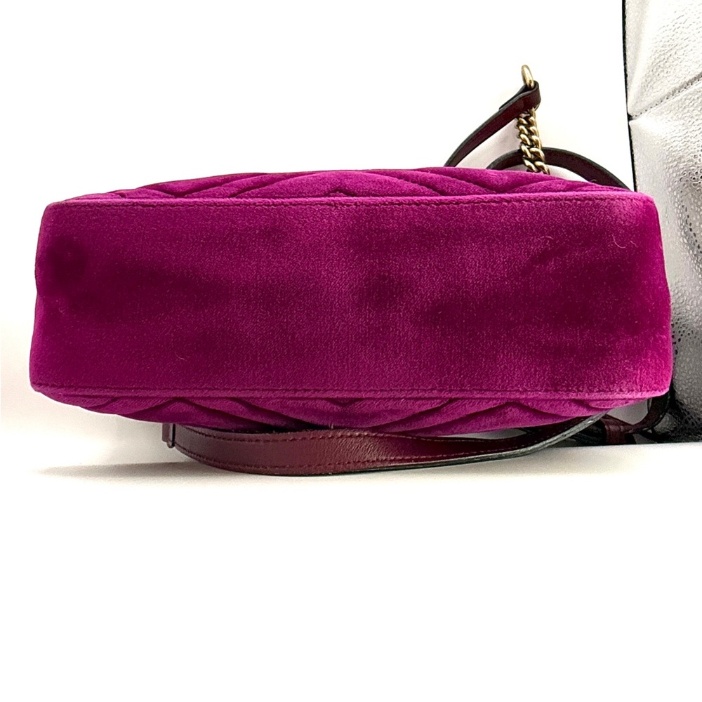 Gucci GG Velvet Marmont Camera Bag, Fuchsia - Picture 6 of 11